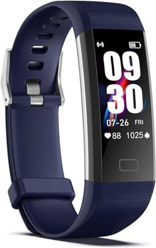 Septoui Fitness-Tracker Pulsuhr Blutdruck SpO2 Fitnessuhr IP68 Wasserdicht, 16 Sportmodi Schrittzähler Kalorienzähler Schlafmonitor Aktivitätstracker Damen Herren Smartwatch fur Android iOS