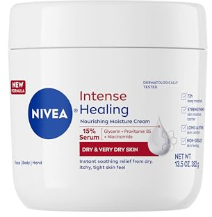 NIVEA Intense Healing Body Cream for Dry Skin, 15% Serum, Glycerin, 13.5 Oz