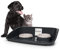 GarPet Futterstation Hund 2 Näpfe Futterbar mit erhöhter Rückwand Spritzschutz rutschfeste Hundebar Futternapf Wassernapf Unterlage Matte Hunde Katzen