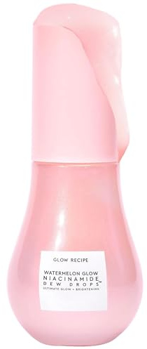 Glow Recipe Watermelon Niacinamide Dew Drops, Reisegröße, koreanisches Niacinamid-Serum-Tropfen, feuchtigkeitsspendendes Gesichtsserum + Primer & flüssiger Highlighter, Hyaluronsäure, Dewy Glow (15 ml