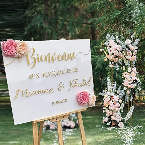 Señal de Bienvenida Personalizada Para Boda - Pegatinas de Espejo Minimalista (Color: STYLE1, Size: S)