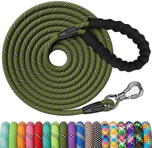 X XBEN Guinzaglio Addestramento per Cani, 3M Resistente e Durevole, Lunghina con Gancio di Sicurezza e Maniglia Imbottita per Tutti i Cani, Ideale per Allenamento, Escursioni e Campeggi