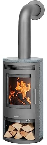 Justus | Kaminofen | Baltrum D 2.0 | 5,5 kW | Stahl Gussgrau, Speckstein