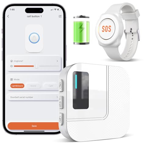 DAYTECH WiFi Smart Wrist Call Button, Wireless Panic Button Linked To Phone, Personal Alarms for Elderly, 1* Wrist Button, 1*WIFI Receiver Supports Tuya 2.4GHz Wi-Fi