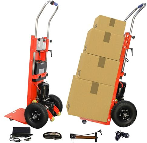 ROOMEDAL 880lbs Electric Stair Climbing Hand Trucks Dolly Cart for Moving Heavy Objects (2024 New Orange)