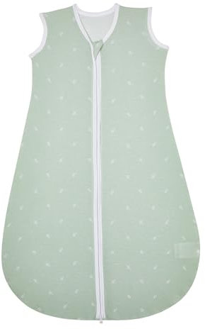 Lilian&Gema Sommerschlafsack Baby 0.5 Tog Schlafsack Baby ohne Ärmel für Sommer, Babyschlafsack Sommer Baumwolle Bequem und Atmungsaktiv Babyschlafsack für 6-12 Monate Grün