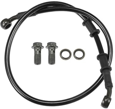 Motoforti Manguera De Freno Universal Para Motocicleta, Atv, Motocross, Línea De Freno Hidráulico Trenzado, 70Cm, Duradero, Metal, Negro Verde Militar, 1 Juego