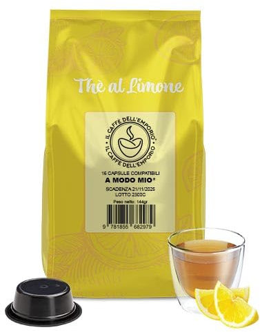 Il Caffè Dell'Emporio The al Limone Tè Solubile Compatibili con Lavazza a Modo Mio 96 Capsule (6 buste da 16 capsule)