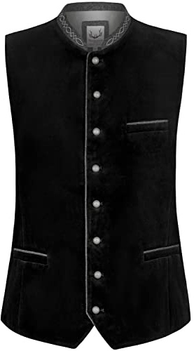 Bergfeuer Gilet traditionnel Lorenzo, Noir, 60