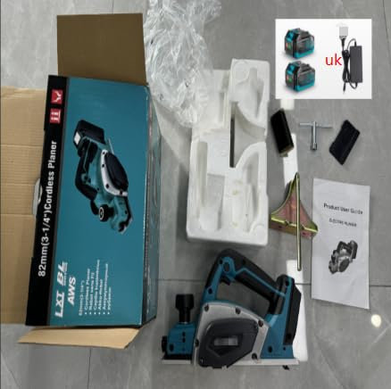 Yofidra Cordless Planer - 15000RPM Electric Power Wood Planer Batteries Planer Tools with 82mm Width, 2mm Depth 650W Motor, 2 Batteries & Charger, Hand Planer Tool Kit