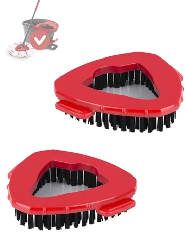 2 Stück Schrubbe Kompatibel mit Vileda Turbo Spin EasyWring, Dreieck Mop Spin Kopf Mop Ersatz Multifunktions-Bodenwischer Kopf Bürste für Bad und Küche