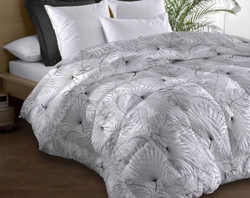 Couette Microfibre 220x240 - Imprimée Double-Face - 550 grs/m2 - Olinda Gris
