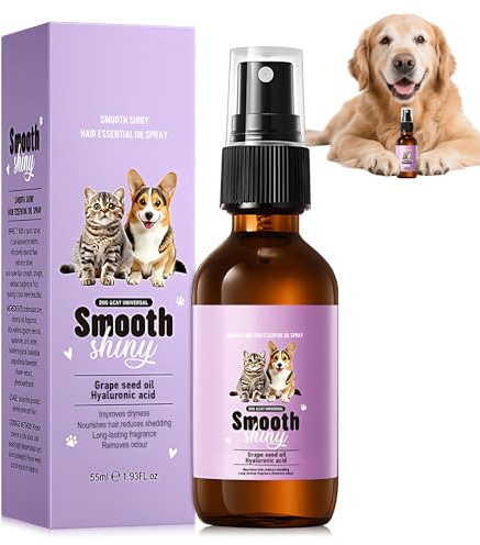 Aceite para el Cuidado del Pelo de Mascotas, Acondicionador para Perros, Spray para Cuidado Pelo Mascotas, Hace Que el Pelaje de Las Mascota Sea Más Suave y Brillante para Gatos y Perros, 55 ml