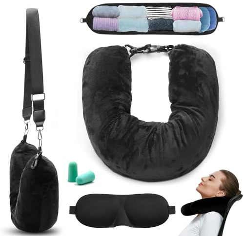 xolear Almohada Viaje Rellenable con Antifaz y Tapones para Los Oídos
