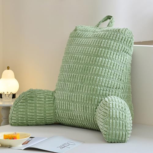 Hengrongshen Cojín de lectura para cama y sofá, cojín de apoyo para la espalda, cojín de lectura con reposabrazos, cojín para adultos en la cama, sofá, adecuado para leer, juegos móviles, videojuegos