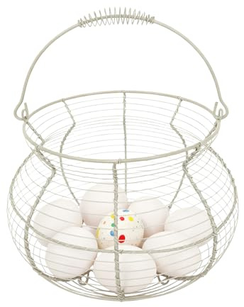 Cesta de Huevos de Gallina | Estantería Vintage De Almacenamiento | Cesta Para Huevos Con Asa Para La Encimera,para Cocina Picnic Casa de Campo Jardín Pascua Navidad Frutas y Verduras