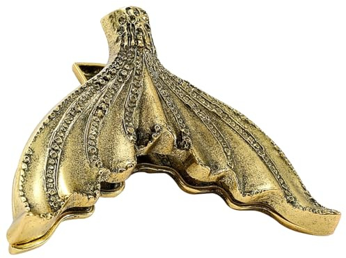 Tressify Clip in metallo dorato, design a coda di sirena, stile vintage, per libri, diari, album di ritagli, agenda, elegante clip per documenti di cancelleria