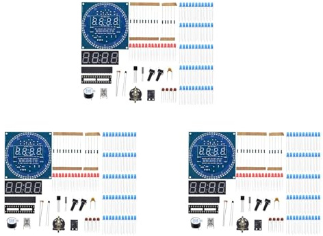Deechate 3X Kit Orologio Digitale Elettronico C51 Scheda di Apprendimento Microcontrollore DS1302 Modulo Display A LED Rotante Parti di Produzione DIY