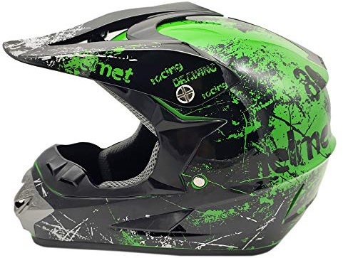 Woljay Casques Motocross Sport Moto Bicyclette Casque Integral VTT BMX (Verte, XXL)
