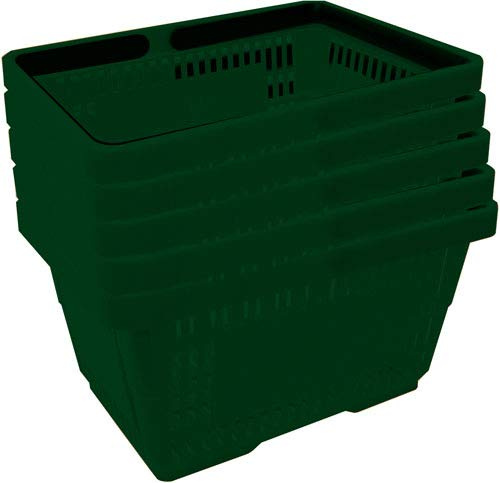 Paniers de course lot de 5 pcs 22L (Vert foncé)