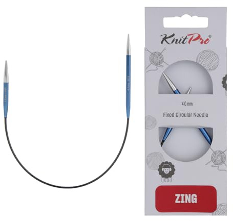 KnitPro Aguja circular para tejer, metal, azul, 25 cm / 4 mm
