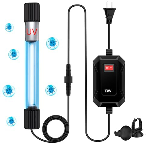 TAISHAN Aquarium Clean Light,13W & 11W & 9 W & 7 W & 5 W & 3 W Algae Removal Light with Timer,Aquarium Water Clean Green Clear Waterproof Clean Light for Fish Tank,Pond,Swimming Pool