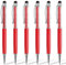 Chostky 6 Piezas 2 en 1 con lápiz óptico, Tinta Negra, bolígrafo táctil retráctil de Cristal de Diamante bolígrafos capacitivos Brillantes para teléfonos Inteligentes de Pantalla táctil (Rojo)