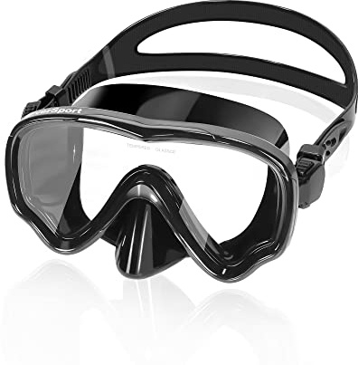EverSport Swim Goggles Adult with Nose Cover for Women Men No Leak, Clear Wide View Diving Scuba Mask Open Water Pool Swimming Goggles Silicone Shower Goggles Youth Nose Goggles