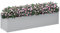 Outsunny Blumenkasten Pflanzkübel, Kräuterkübel mit Entwässerungsloch, Blumentopf Pflanzkasten Pflanzgefäß aus Stahl, für Balkon, Terrasse, Grau, 91 x 22 x 22cm