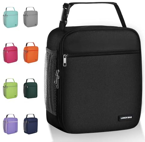 Lovoeo Lunch box Lunch bag for men women Insulated Lunchbox Lunch bags for Work Picnic Travel (Black)