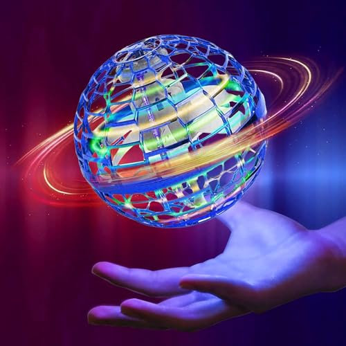 bestyks Fliegender Ball für Kinder Flying Orb Ball Magischer Fliegender Ball der Zurück Kommt Hover Balls Bumerang Ball Flying Spinner Drone - Blau