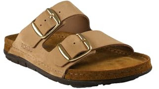 Rohde Damen Pantoletten EASYS No 42 Hausschuhe Clogs 5865 Natur, Schuhgröße:43 EU