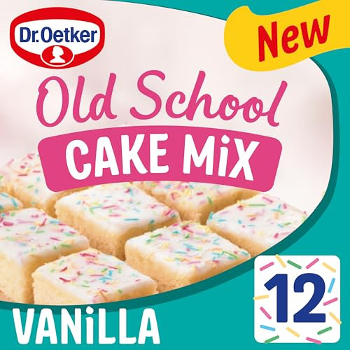 Dr. Oetker Vanilla Old School Traybake Cake Mix, 436g - Includes Baking Tray