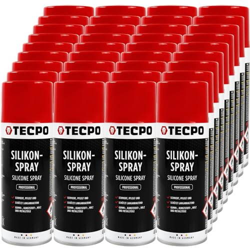TECPO 36 spray siliconico, 400 ml, spray lubrificante per la protezione, la cura e la lubrificazione di metallo, plastica, gomma e legno