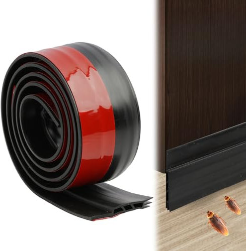 Tira De Sellado Para Fondos De Puertas En Silicona Suave, Aislamiento AcúStico Y TéRmico, Anti-Insectos Y Polvo, Adhesivo Y Resistente Al Agua, Blanco, 100 Cm X 5 Cm, Apto Para Todo Tipo De Puertas