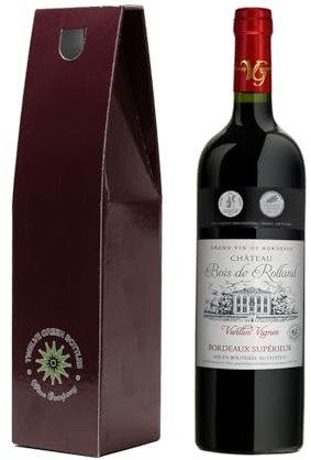 Twelve Green Bottles | Château Bois de Rolland Vieilles Vignes Bordeaux Supérieur 75cl | 14% ABV | Merlot & Cabernet Sauvignon | French Red Wine | Branded Gift Box