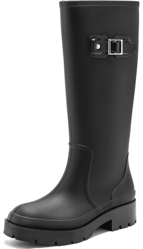 Lvptsh Bottes en Caoutchouc Imperméables pour Femme Bottes De Pluie Bottines de Pluie Antidérapant Jardin Boots Wellington Rain Boots