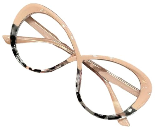 KGPGNYMYHA Pink Cateye Reading Glasses Women Oversize Computer Readers Lightweight Eyestrain Eyewear(Pink,1.5)