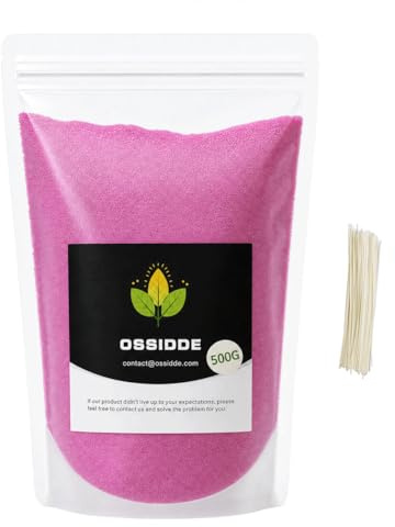 Ossidde Ljussand med vekar, vaxgranulat, gör-det-själv-stearinljus, pärled-ljus, 500 g ljusvaxpärlor 20 ljusvekar (vit)