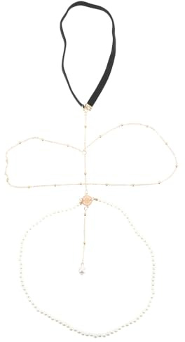BUGUUYO Chaîne de Cuisse en Alliage Perles Élégantes, Accessoires de Bijoux Corporels Décoratifs, Structure Élastique Pratique, Plage Quotidien