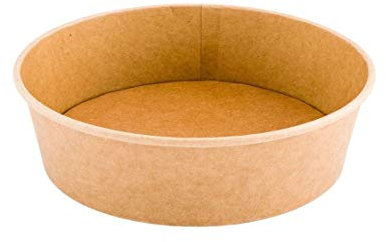 GRADISCO 50 pezzi - Coppa Insalata Monouso Ecologica Ciotola Rotonda 1300 ml. Vaschetta compostabile di Cartone Kraft con Rivestimento Interno in PLA. 50 Scodelle da Asporto