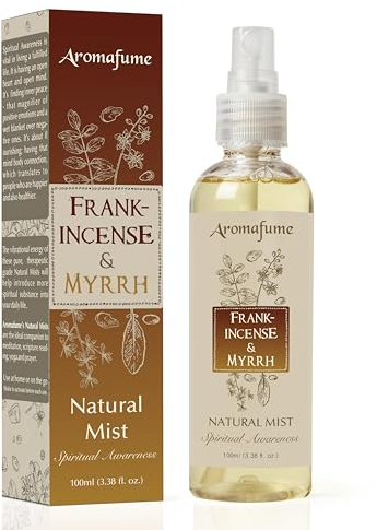 Aromafume Frankincense & Myrrh Mist Spray | 100 ml / 3.3oz | Ideal for deep relaxation, spirituality & rituals | Made with Pure Resin from Somalia | Non-alcoholic, non-toxic & vegan