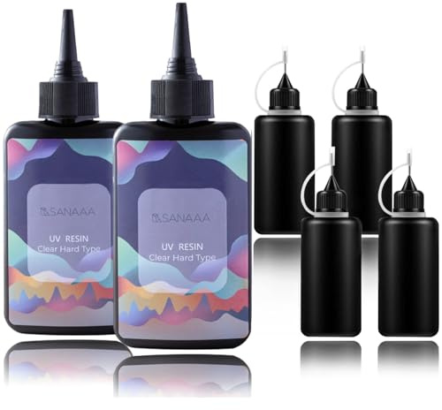 Tipo fino Resina UV 200g de curado rápido tipo duro transparente para sello de arcilla polimérica, vaso, bolígrafo, aretes de bricolaje para hacer joyas