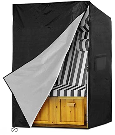 Strandkorb Schutzhülle,900D Oxford Stoff Strandkorbhülle,Wasserdicht Strandkörbe Abdeckung,UV Beständig Abdeckhauben für Strandkörbe Winterfest (120*90*155/140cm)