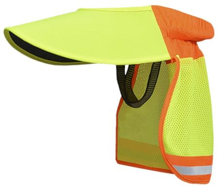 Parasol para Casco de Seguridad | Visera Solar de Malla con Protección Solar para el Cuello, Transpirable y Reflectante para Trabajo