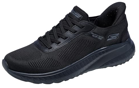 Skechers Men's Bobs Squad Chaos Solid Step Trainer, Black, 11 UK
