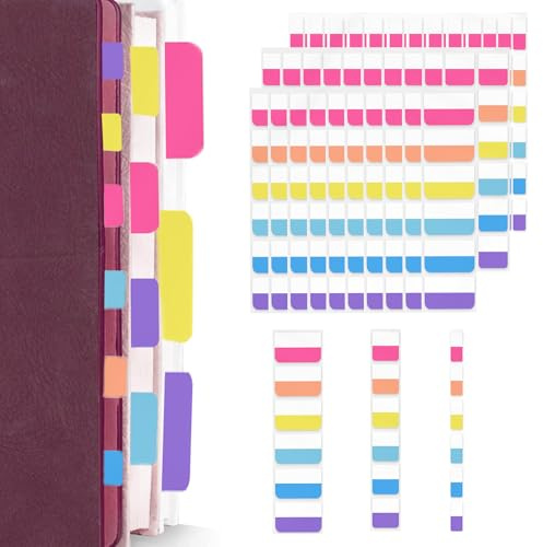 Segnapagina Colorati Linguette Adesive 420 PZ, Sticky Notes Index Segnalibri Adesivi Schede Indice Appiccicose Foglietti Adesivi per Contrassegnare Pagine Ufficio Lettura