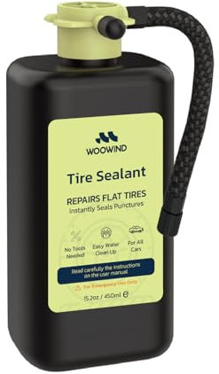 Woowind Tire Sealand PRO - Kit Riparazione Pneumatici Auto immediata (450 ml) - Sigilla istantaneamente forature Fino a 5mm per Auto/Camion, SUV, TPMS, Resistente alle