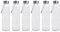 YöL Clear Glass Bottles with Lids, 6 Pack 500ml with Stainless Steel Lids, Drinking Bottles, Leak Proof, Reusable - For Cold Drinks - Work Gym Home - Water Juice Smoothies