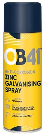 OB41 Anti-Corrosion Galvanising Zinc Spray 400ml – Rust Protection – Cold Zinc Formula – Fast Drying – Easy Application – For Metal Surfaces – Indoor & Outdoor Use